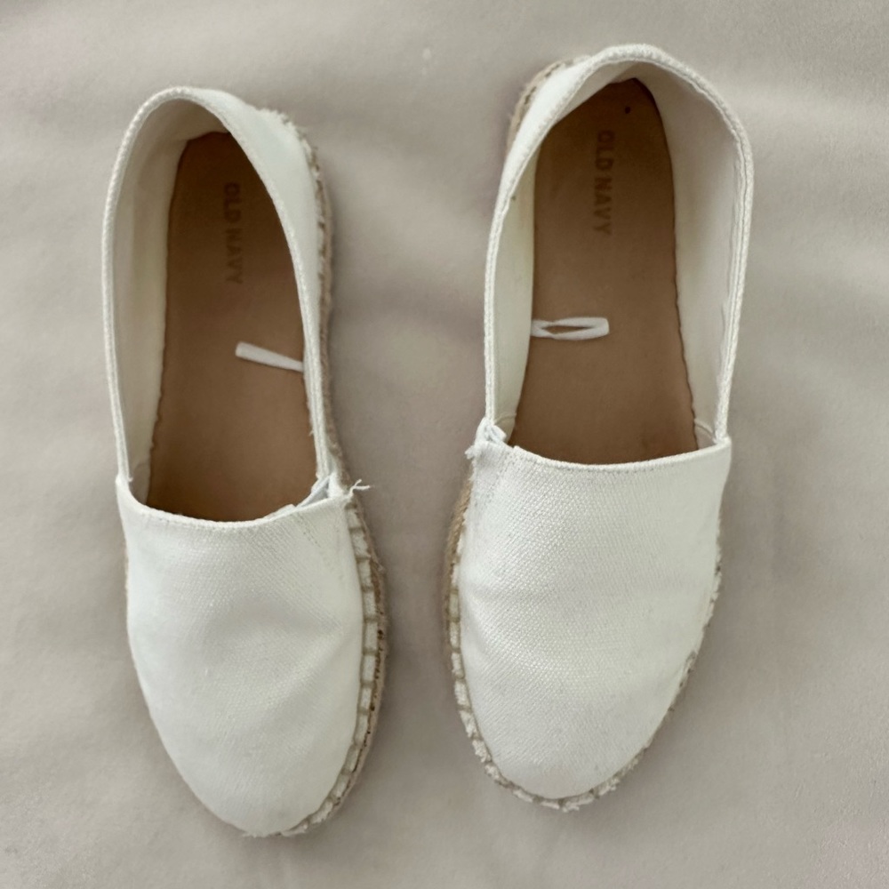 OLD NAVY White Espadrille Slip Ons - SIZE 9
